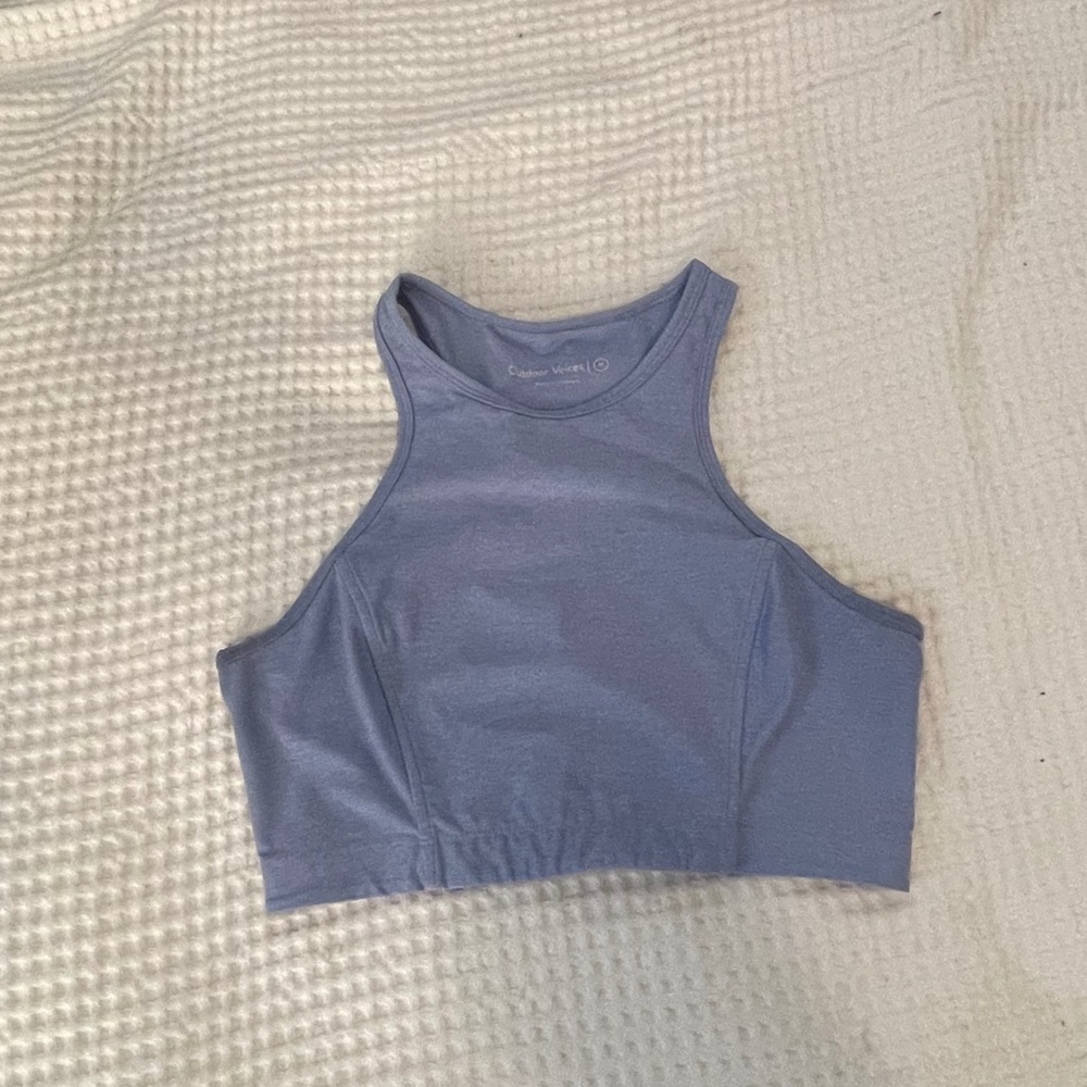 Outdoor Voices Athena Crop Top in Light Blue